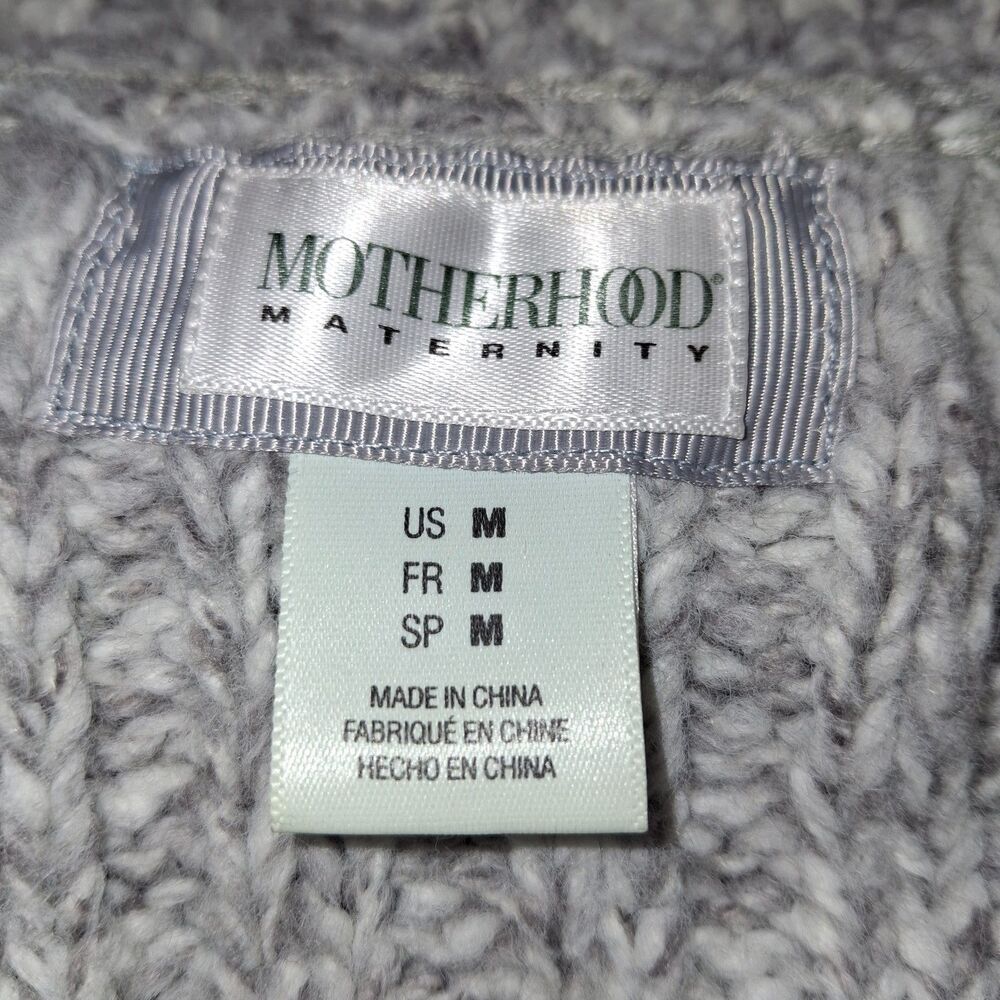 Motherhood Maternity Cardigan Women’s Medium Grey Knit Open Front Sweater - Picture 12 of 14